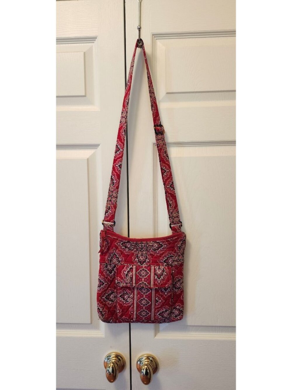 Vera Bradley Frankly Scarlet Red Cross Body Bag Hipster